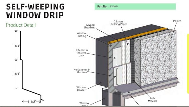 Note the two step flange that allows for movement in the window head.