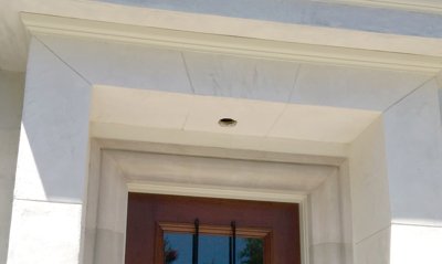 Faux limestone joints are made using 1/4 inch masking tape in Washington, DC