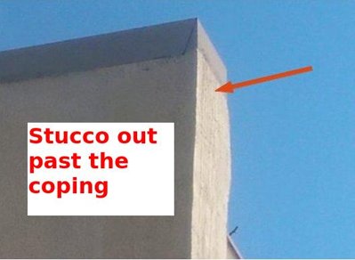 More bad coping that damages stucco in Reston, Virginia