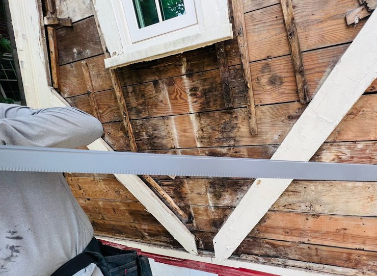 Replacing stucco on an old tudor house.