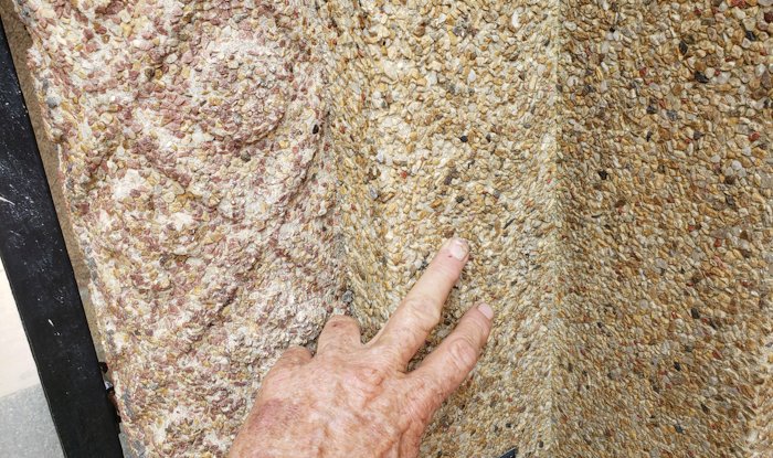 Aggregated stucco at the Franciscan Monastery in Northeast Washington, DC.