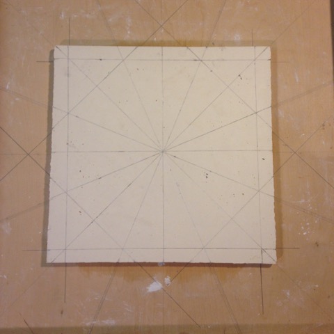 Lay out for the molding in the ceiling coffer