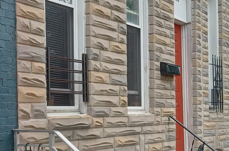 Formstone townhouse in Baltimore, Maryland