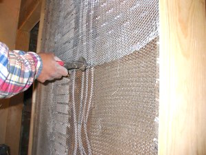 Tying
                  "laps" in metal lath