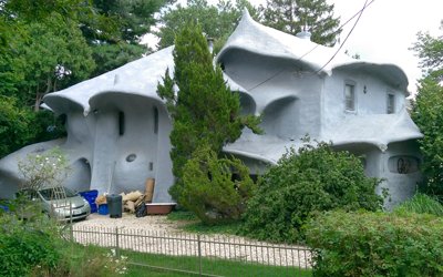 Unusual stucco house