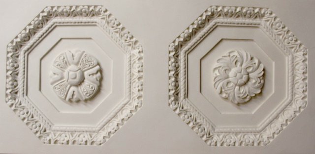 Ornamental plaster by the American Collge of the Building Arts. Cast ceiling coffer.
