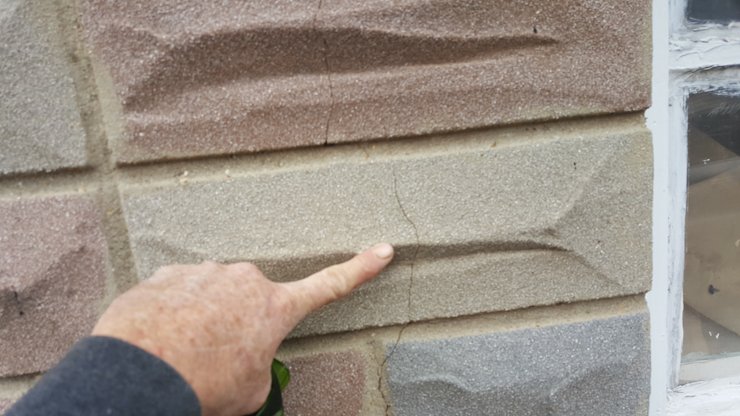 Close up of Formstone in Baltimore