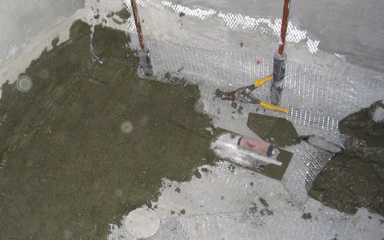 Stucco shower floor in Alexandria, Virginia