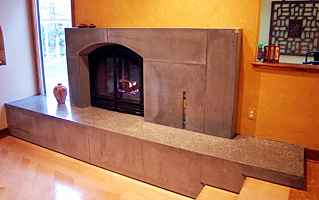 Concrete fireplace